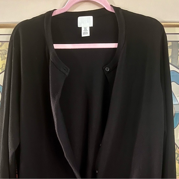 H & M Classic Cardigan Black Round Neck Buttondown Sweater Size- XL - Picture 6 of 7